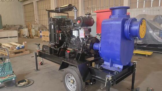 Groupe motopompe Modèle moteur 6B5.9-P130 avec radiateur, accouplement universel, pompe à eau, châssis en acier et réservoir de carburant intégré de 200L